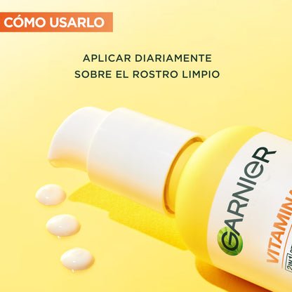 Garnier, Sérum Facial Iluminador y Anti Manchas 2 en 1, Con 20% Vitamina C y SPF25, No graso, Clínicamente probado, 50 ml