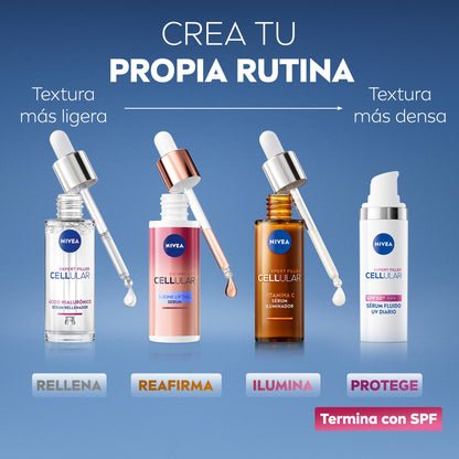 NIVEA Cellular Expert Filler - Sérum Iluminador Facial - Con Vitamina C y E - Sérum Antioxidante - Potencia la Luminosidad - Protege e Hidrata - Piel radiante - Suaviza las Líneas de Expresión - 30 ml