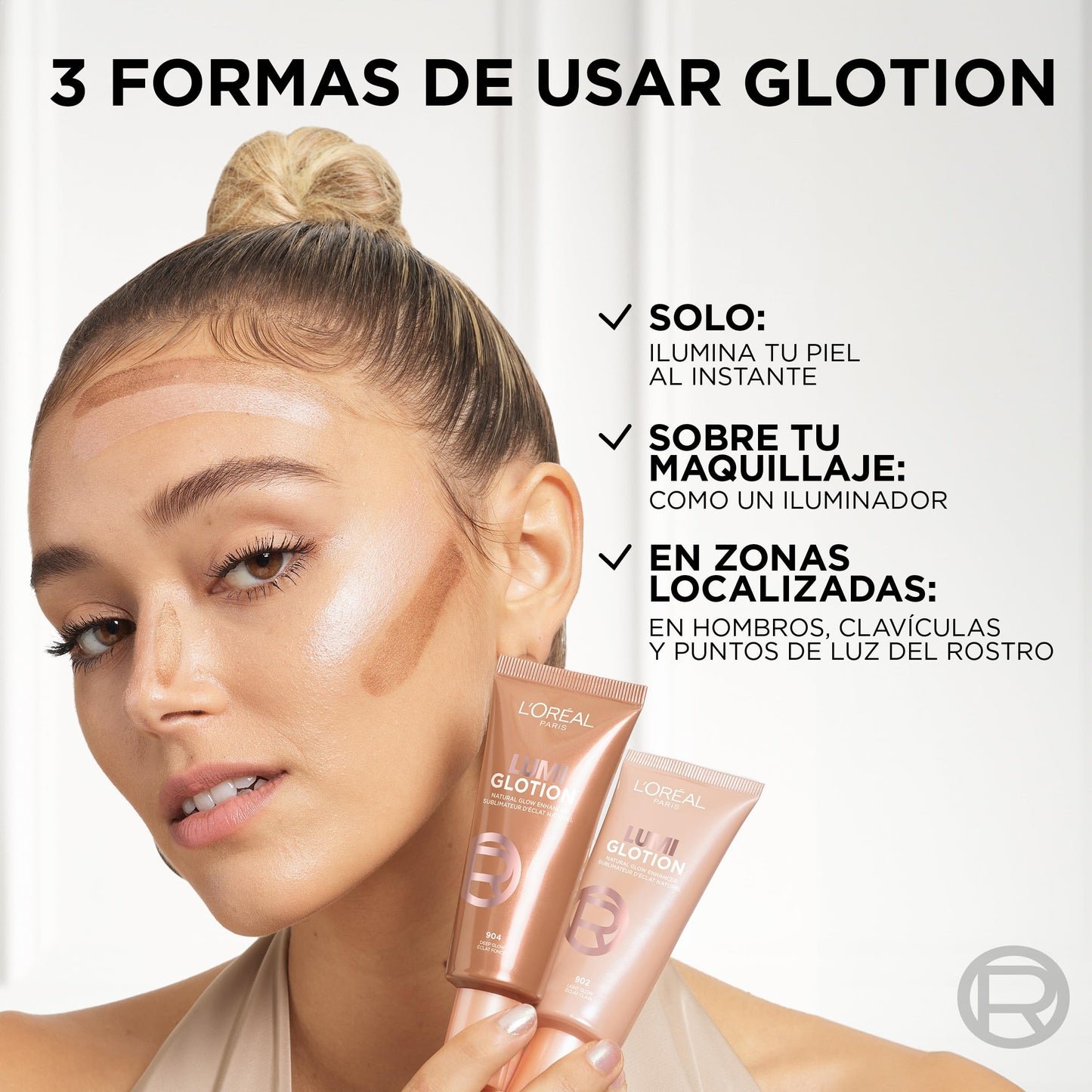 L'Oréal Paris Lumi Glotion fórmula iluminadora, Tono Medium